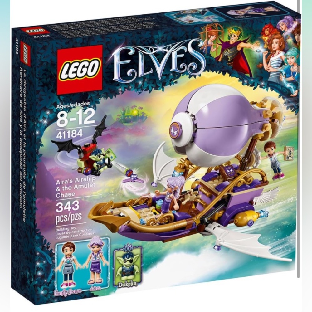 LEGO Elves Aria's Airship & the Amulet Chase 41184 Emily Jones Aira Dukelin NIB